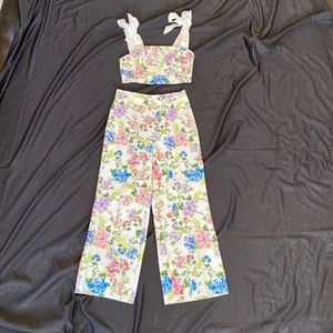 Alice + Olivia two piece floral set